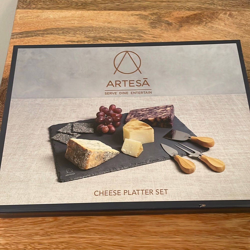Artesà Cheese Board & Knife Set, Slate